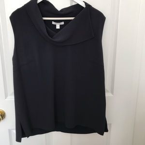 Navy blue sleeveless blouse